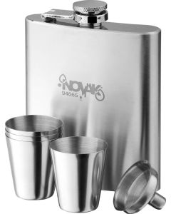 Set aus Edelstahlflasche und Gläsern 200 ml Novak