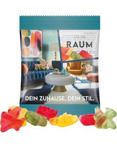 Minitüte 10 g Trolli Fruchtgummi in transparenter oder weißer Folie - Inhalt nach Wahl - inkl. Druck