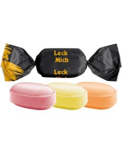 Bonbon im weißen Wickler, ungefüllt - Sorte nach Wahl - inkl. Druck