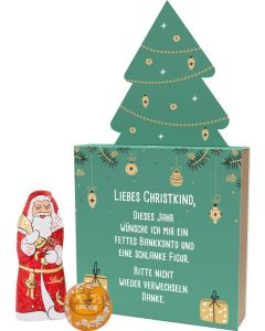 Lindt Präsent Lindt Kleine Kostbarkeiten, Santa - Kartonage nach Wahl - inkl. Druck