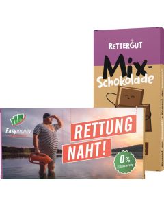 Rettergut Schokolade im Werbeschuber - inkl. Druck