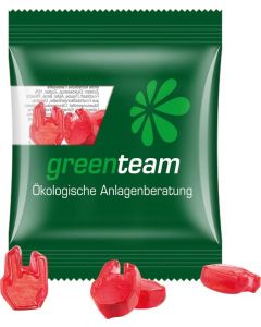 Minitüte 15g Sonderform Fruchtgummi, 10 % Fruchtsaftanteil - Folie nach Wahl - inkl. Druck