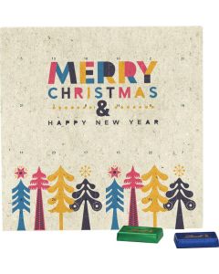 Täfelchen Adventskalender - Lindt Schokotäfelchen - Graspapier - inkl. Druck