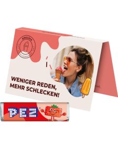 Werbekarte Visitenformat PEZ - Inhalt nach Wahl - inkl. Druck
