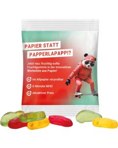 Minitüte 10 g Trolli Fruchtgummi in Papiertüte weiß - Inhalt nach Wahl - inkl. Druck