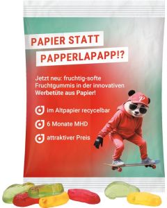 Maxitüte Trolli, 50 g in weißem Papier - Inhalt nach Wahl - inkl. Druck