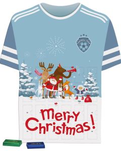 Täfelchen Adventskalender Trikot - Inhalt nach Wahl - inkl. Druck