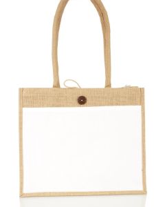 Jutetasche M mit Canvastasche