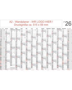 14-Monats-Poster-Wandkalender A2 mit Logo-Druck