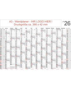 14-Monats-Poster-Wandkalender A3 mit Logo-Druck