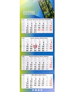 4-Monatswandkalender Mehrblock - 33 x 90 cm