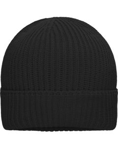 Wintermütze mit Umschlag aus Bio Baumwolle