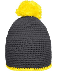 Häkelmütze mit Kontrastrand