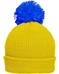 Strickmütze Pompon mit Umschlag