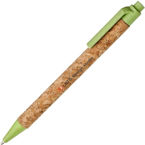 Kugelschreiber Midar aus Kork und Weizenstroh als Werbeartikel