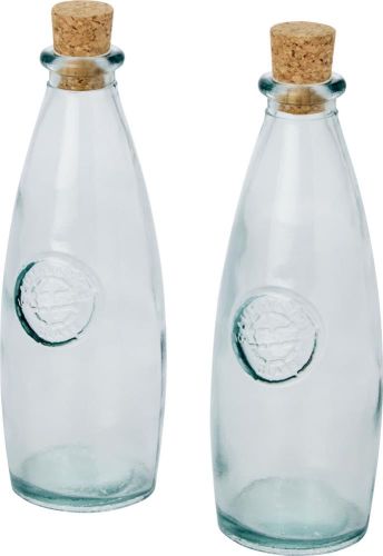 Sabor 2-teiliges Set für Öl und Essig aus recyceltem Glas als Werbeartikel