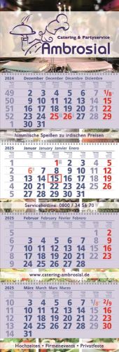 4-Monats-Wandkalender Exclusiv 4, 4-spachig als Werbeartikel
