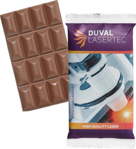 SUPER-MAXI-Schokoladentafel in konventioneller Folie als Werbeartikel