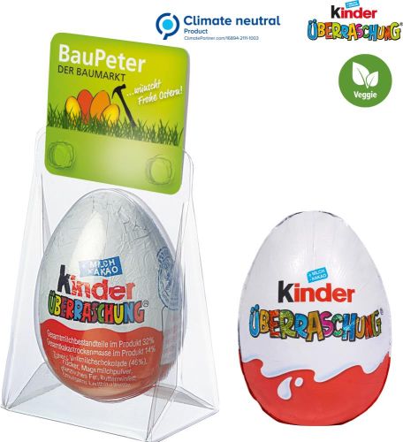 Kinder-Überraschungs-Ei in Kunststoffverpackung als Werbeartikel