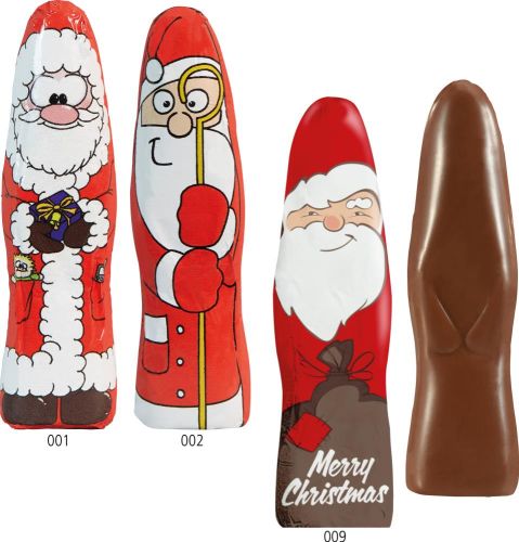 MINI Schoki-Weihnachtsmännchen Standardmotive als Werbeartikel