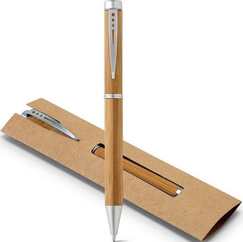 Kugelschreiber Lake aus Bambus in Geschenkverpackung als Werbeartikel