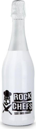 Sekt Cuvée – Flasche weiß-lackiert, 0,75 l als Werbeartikel