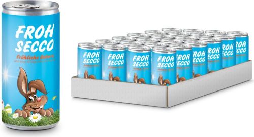 Frohsecco Ostern - 24 x Promo Secco 0,2 l, Slimlinedose als Werbeartikel