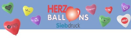 Herzballons mit 1c-Siebdruck als Werbeartikel