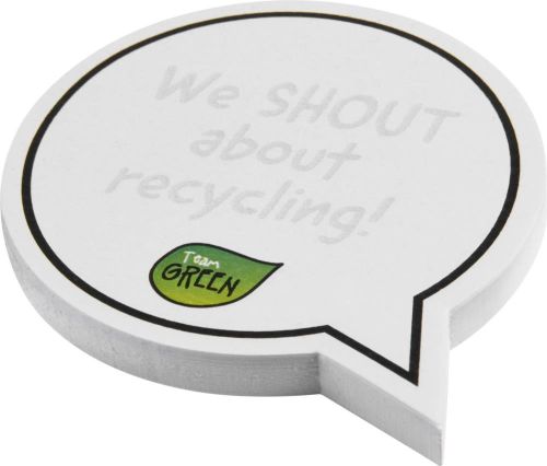 Sticky-Mate® sprechblasenförmige recycelte Haftnotizen als Werbeartikel
