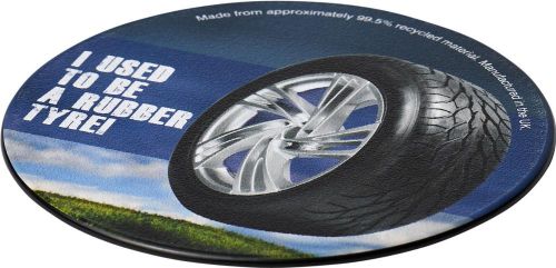 Brite-Mat® runder Untersetzer mit Reifenmaterial als Werbeartikel