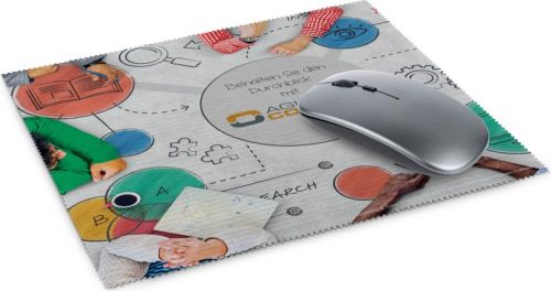 Mousepad 4in1 aus Mikrofaser, mit Anti-Rutsch Noppen, 20 x 23 cm, inkl. Polybeutel als Werbeartikel
