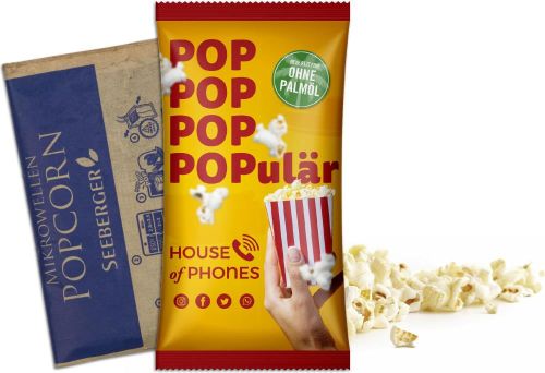 Mikrowellen-Popcorn süß oder salzig im Werbetütchen - inkl. Druck als Werbeartikel