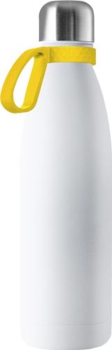 Thermoflasche RETUMBLER-NIZZA CORPORATE - Weiß, Ring farbig als Werbeartikel