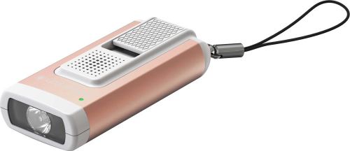 Wiederaufladbare Mini-Taschenlampe mit Schrillalarm und USB-Ladefunktion als Werbeartikel