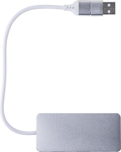 Recycelte Aluminium USB Hub Layton als Werbeartikel