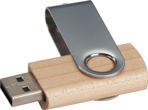 USB Stick aus hellem Holz 4GB, 20876 als Werbeartikel