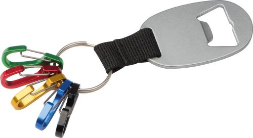 Schlüsselanhänger mit Flaschenöffner und 5 Minikarabinern, 91527 als Werbeartikel