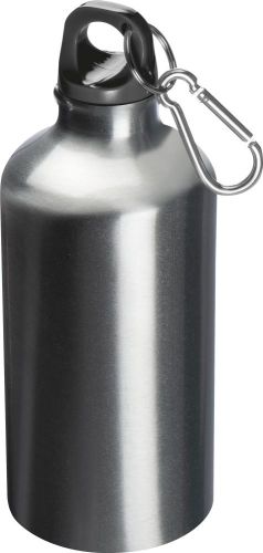 Trinkflasche aus Metall mit Karabinerhaken, 500ml, 60195 als Werbeartikel