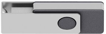 USB-Speicher mit drehbarem Schutzbügel Twista softgrip MPs USB 2.0 als Werbeartikel