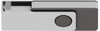 USB-Speicher mit drehbarem Schutzbügel Twista softtouch MPs USB 2.0 als Werbeartikel