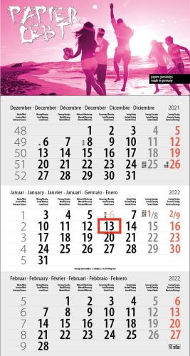 3-Monats DIN A3 Kalender Trinus Euro, inkl. Druck als Werbeartikel