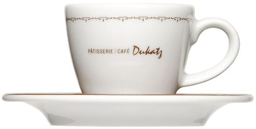 Porzellan Espressotasse mit Untertasse, 80ml als Werbeartikel