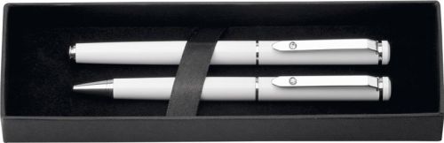 Schreibset mit Tintenroller und Kugelschreiber aus Metall Caliope Set als Werbeartikel