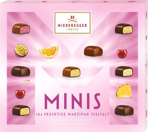 Niederegger Mini-Pralinen Fruchtige Vielfalt, 112g als Werbeartikel