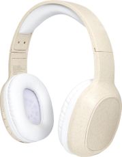 Riff Weizenstroh-Bluetooth®-Kopfhörer mit Mikrofon als Werbeartikel