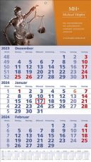 3 Monats-Wandkalender Standard 1 Plus, deutsch als Werbeartikel