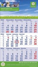 3 Monats-Wandkalender Standard 2 Plus, 3-sprachig als Werbeartikel