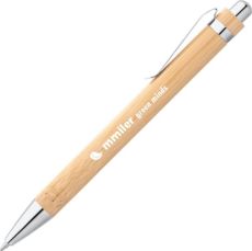 Bambus-Kugelschreiber mit einem Metallclip Hera als Werbeartikel