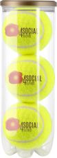 Transparente Röhre mit 3 drucklosen Tennisbällen - inkl. Digital Druck