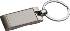 Metall Schlüsselanhänger, rechteckig mit gewellter Rückseite als Werbeartikel